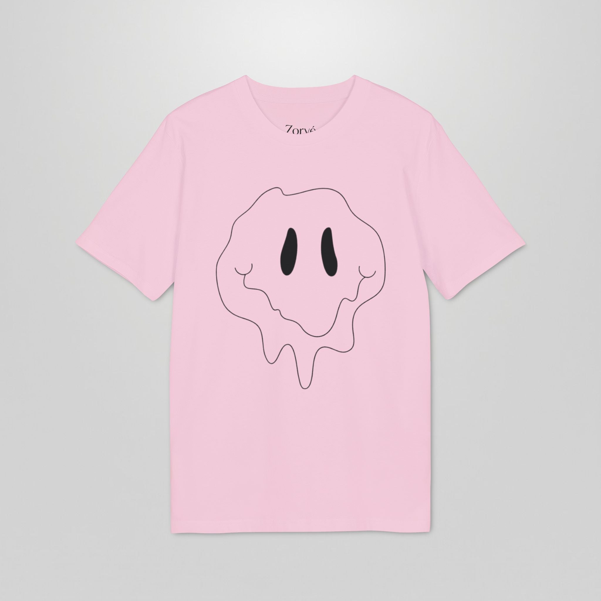 Melting Smile T-Shirt — Minimal Drip Graphic "feel" Back Print