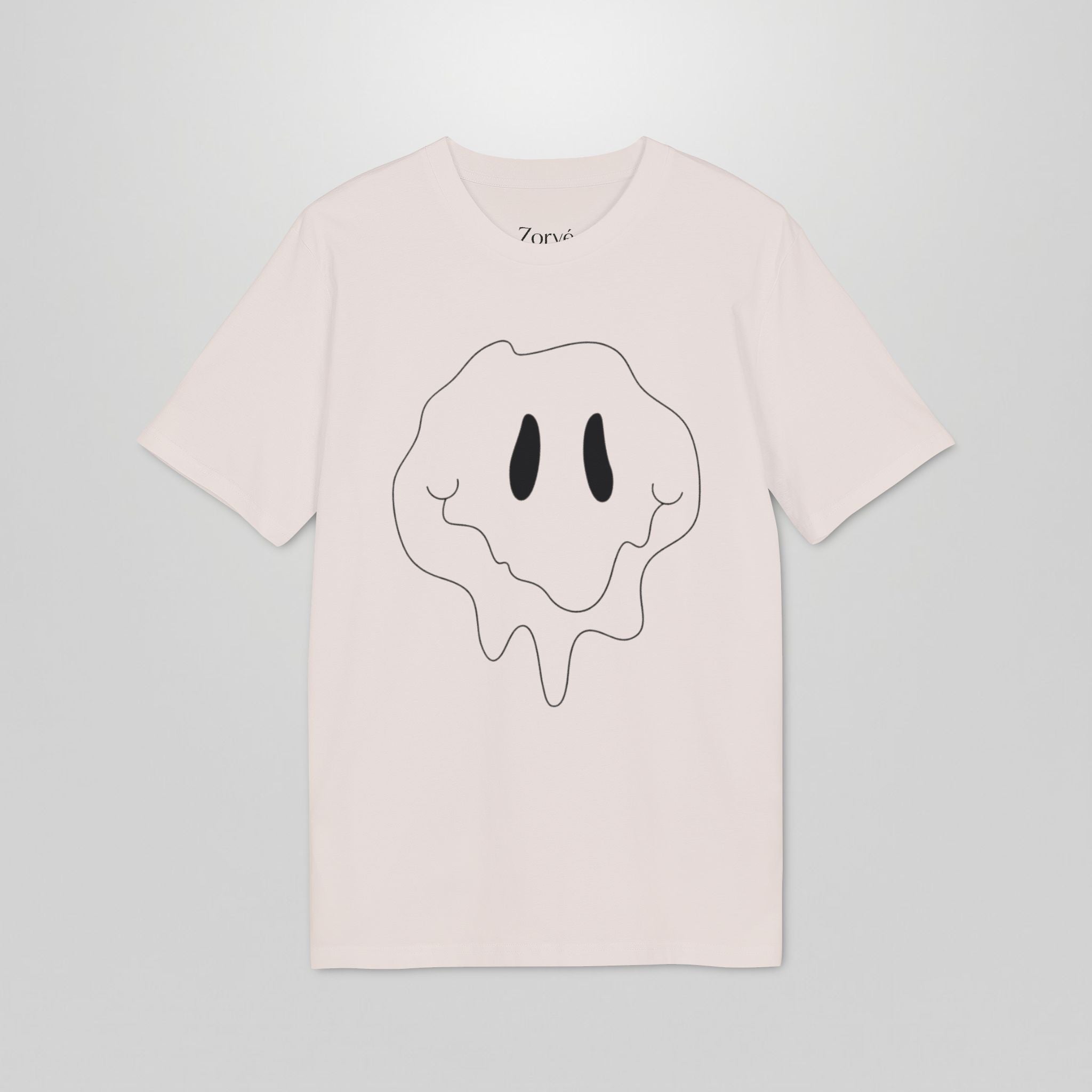 Melting Smile T-Shirt — Minimal Drip Graphic "feel" Back Print