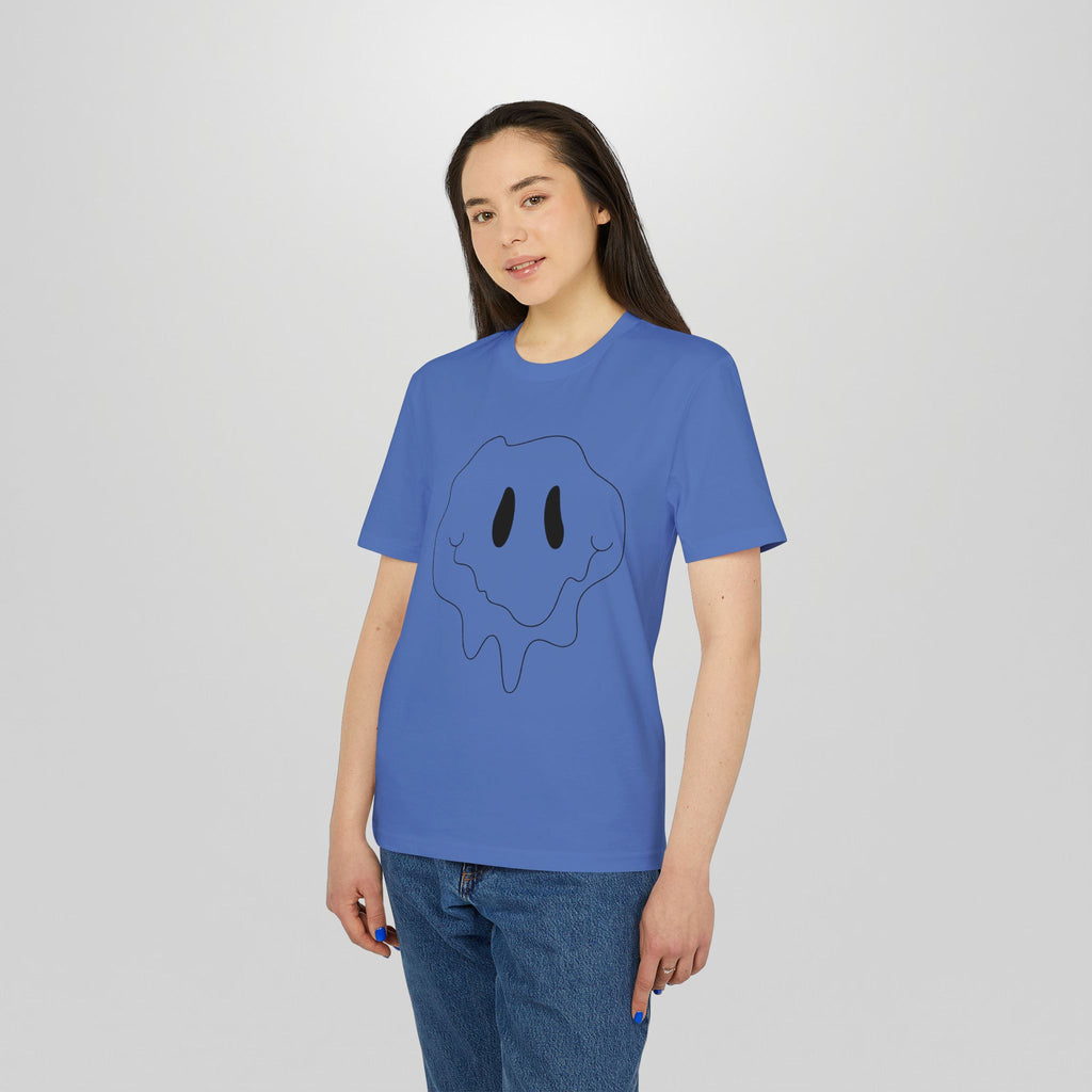 Melting Smile T-Shirt — Minimal Drip Graphic "feel" Back Print