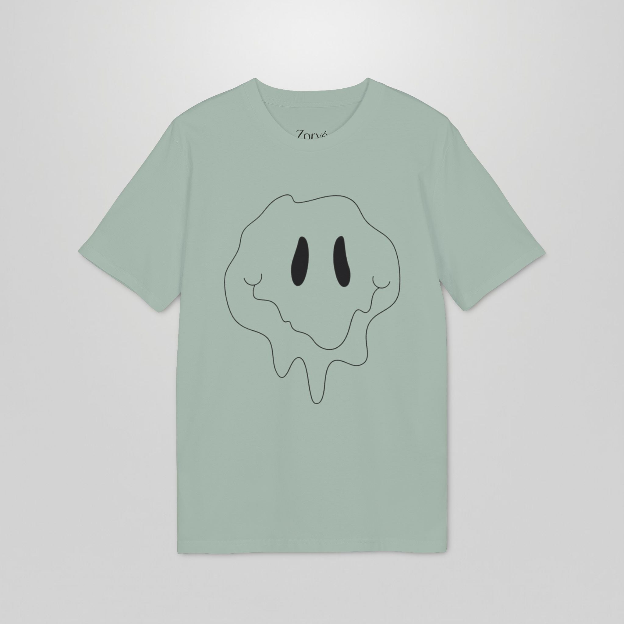 Melting Smile T-Shirt — Minimal Drip Graphic "feel" Back Print