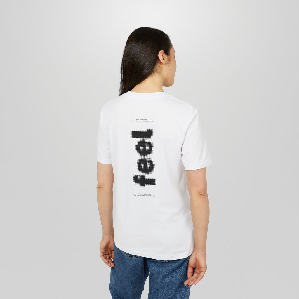 Melting Smile T-Shirt — Minimal Drip Graphic "feel" Back Print
