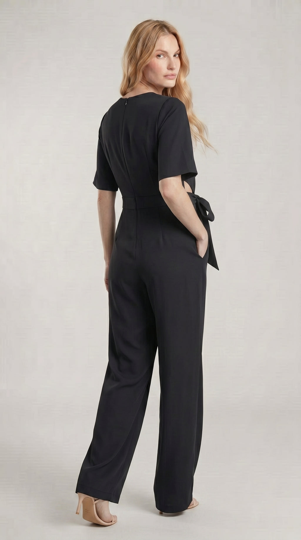FLUID CUT-OUT JUMPSUIT WITH TIE
