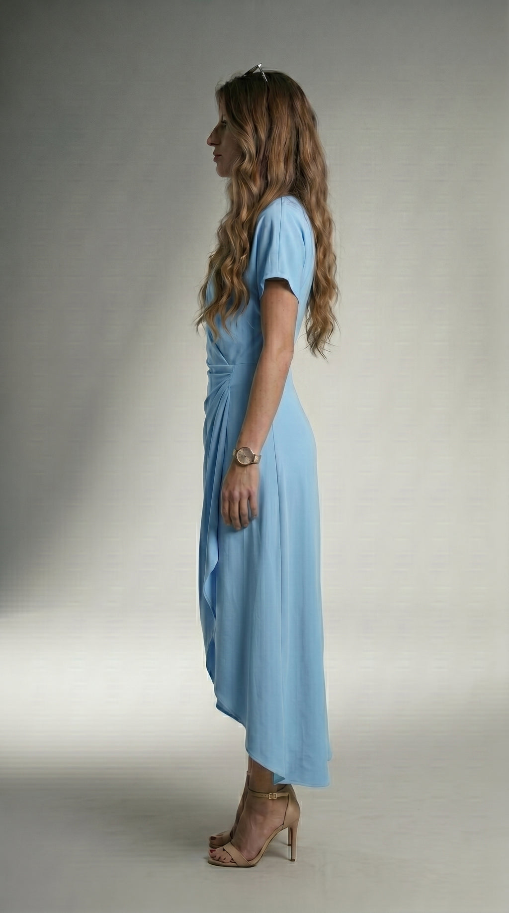 FLOWING ASYMMETRIC MIDI DRESS