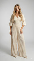 Élan Jumpsuit mit Falten und weitem Bein