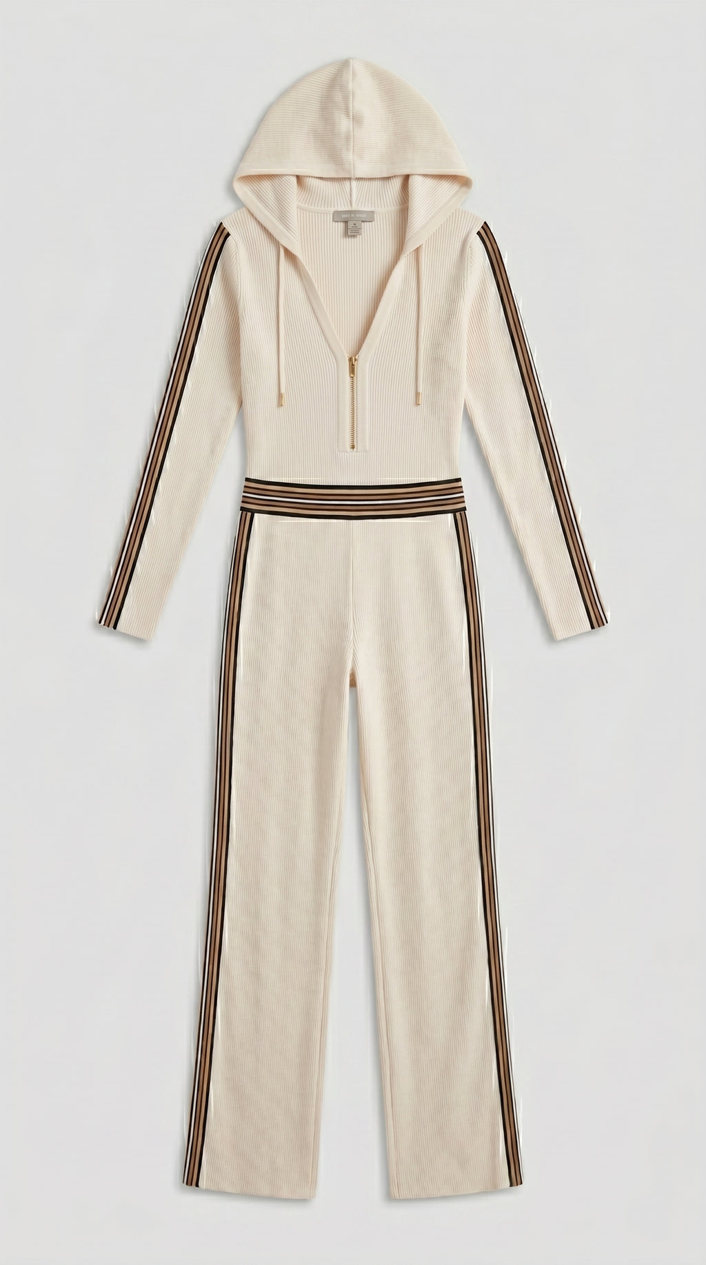 RIBBED HOODED JUMPSUIT