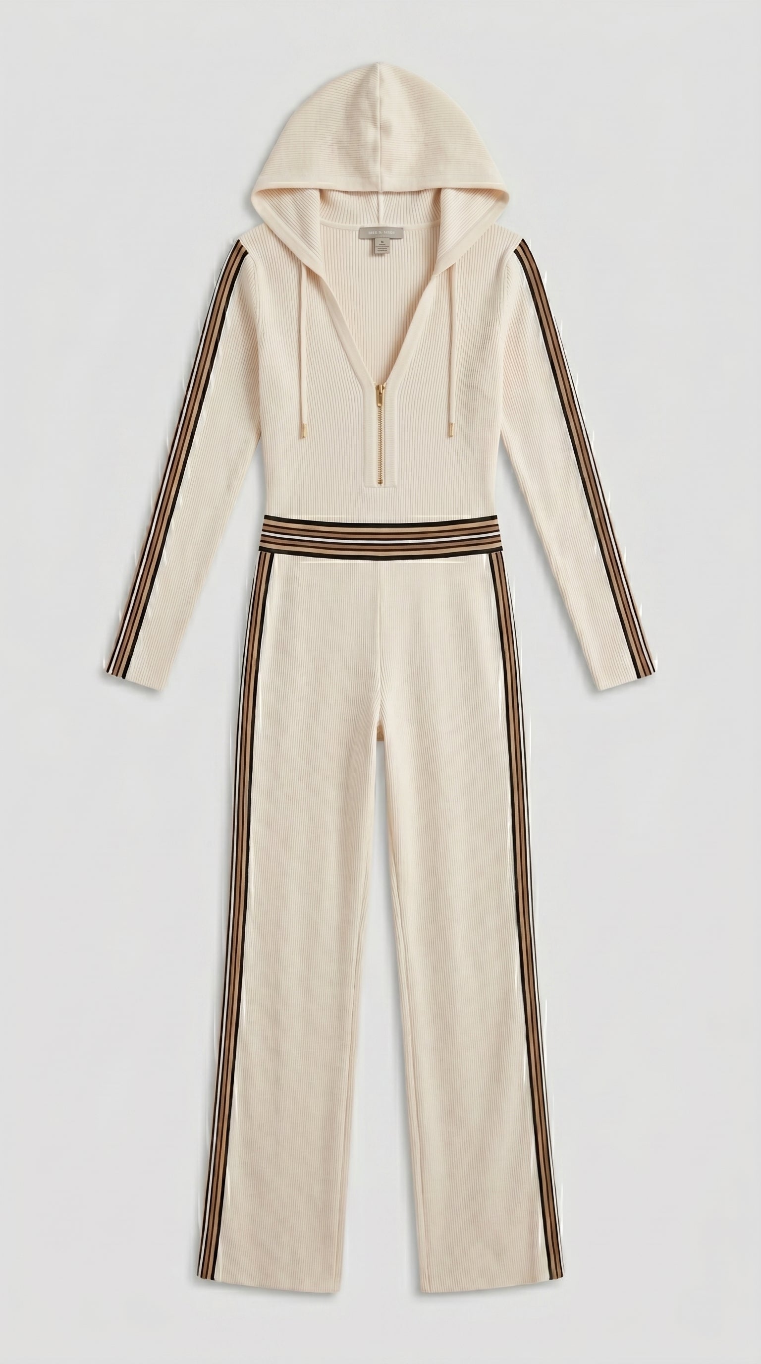 RIBBED HOODED JUMPSUIT