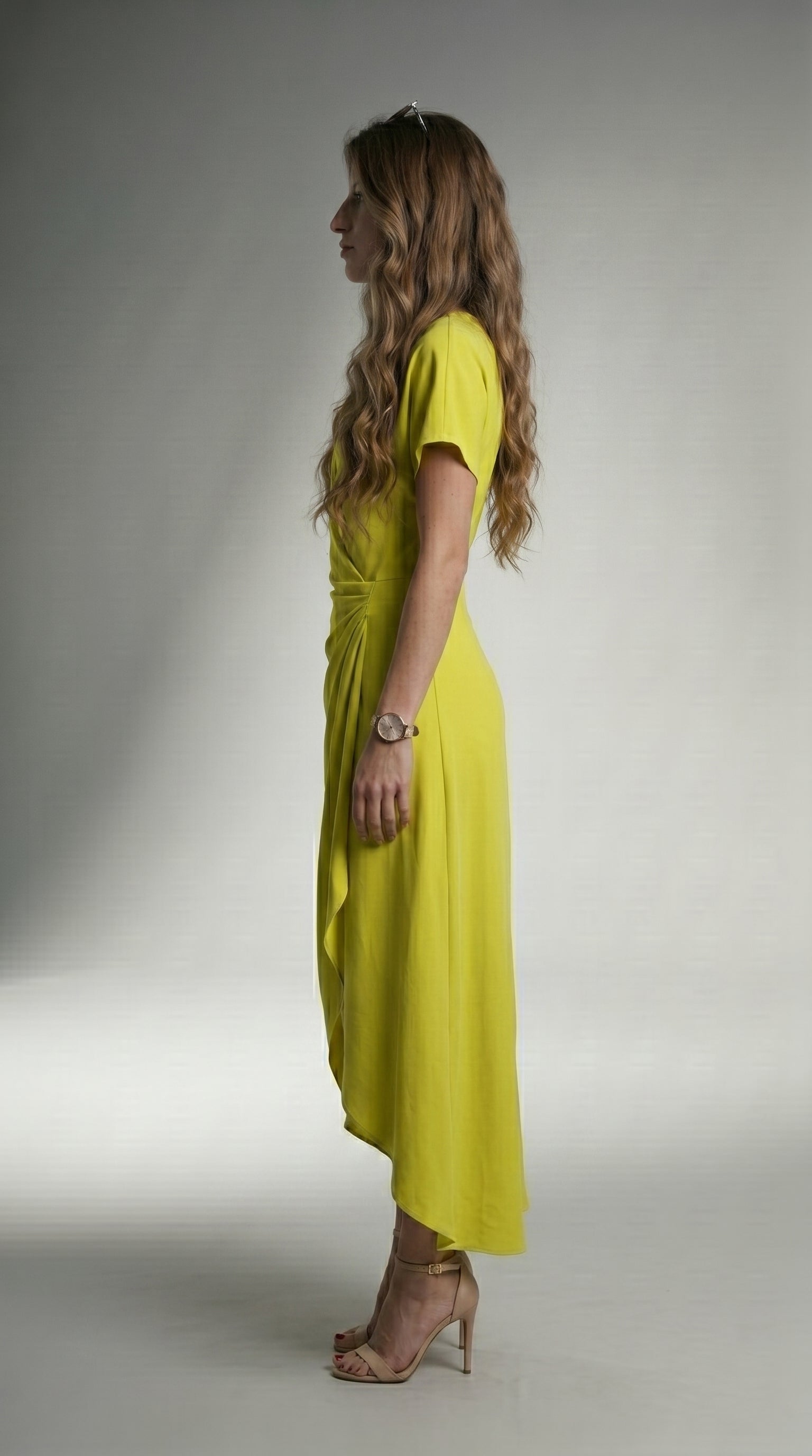 FLOWING ASYMMETRIC MIDI DRESS