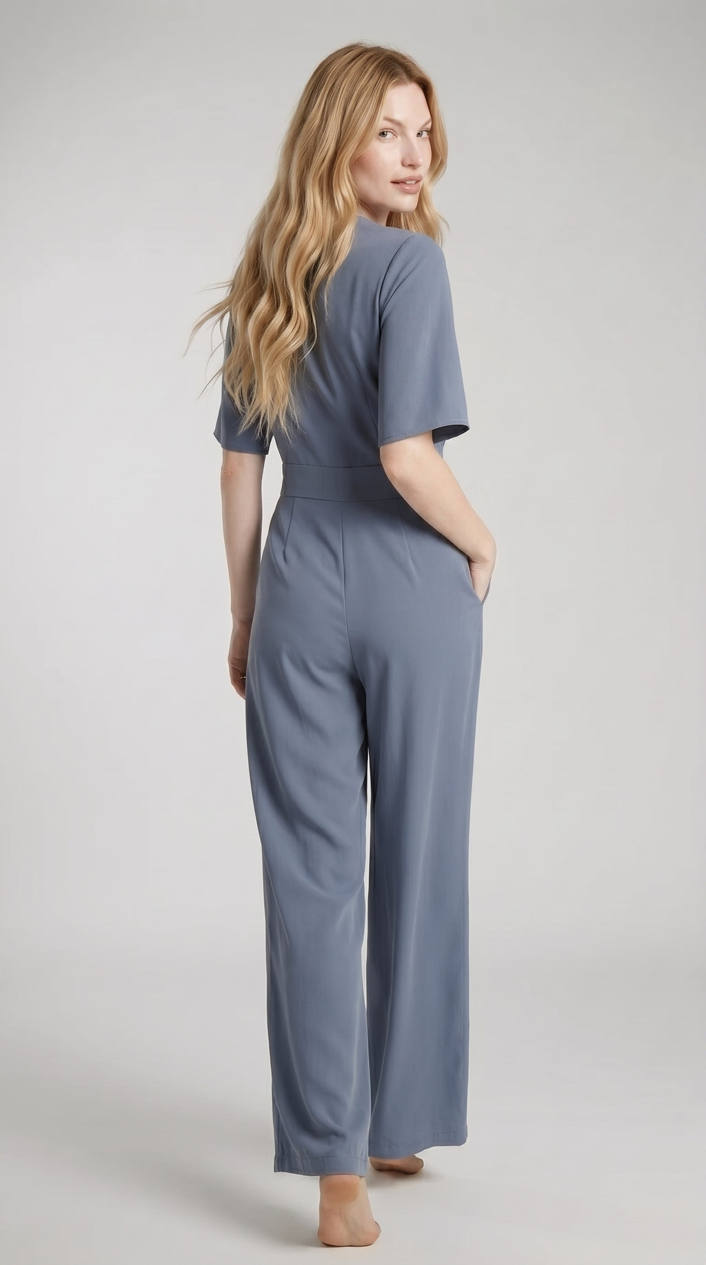 FLUID CUT-OUT JUMPSUIT WITH TIE