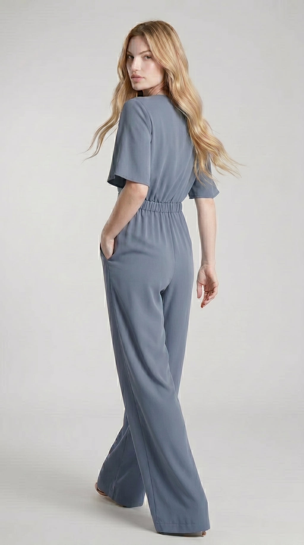 FLUID CUT-OUT JUMPSUIT WITH TIE