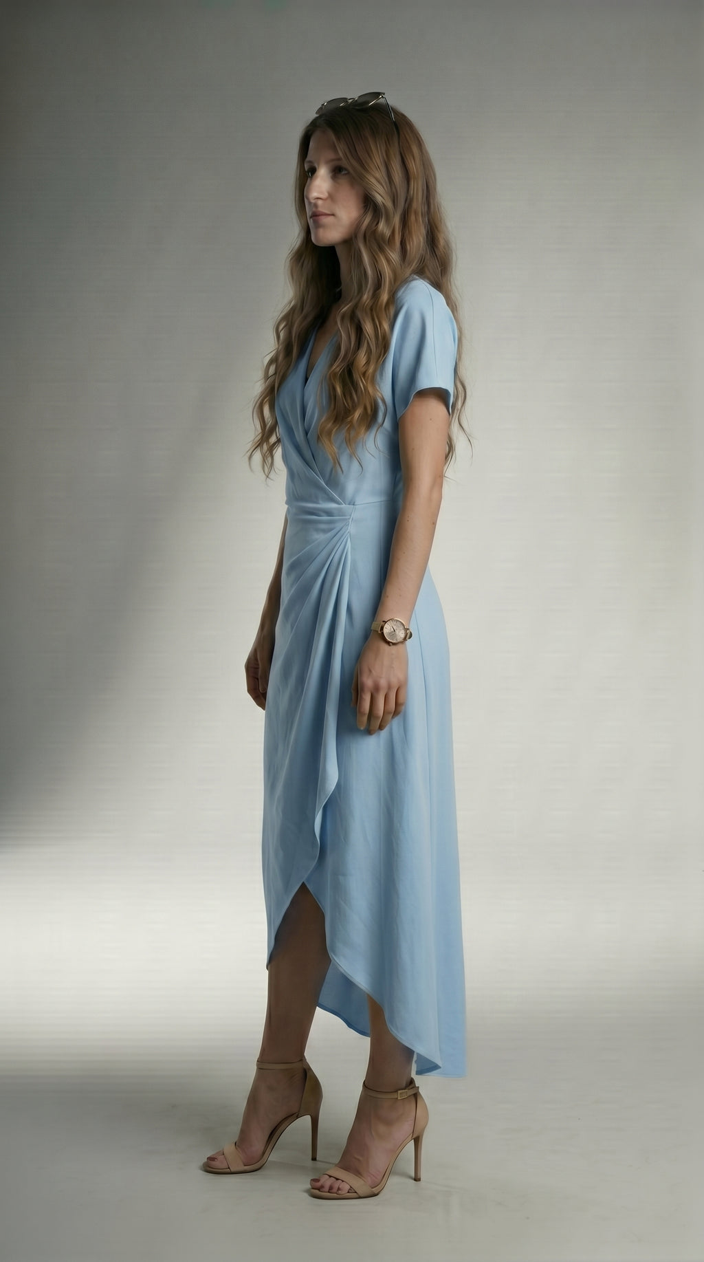 FLOWING ASYMMETRIC MIDI DRESS