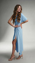 FLOWING ASYMMETRIC MIDI DRESS