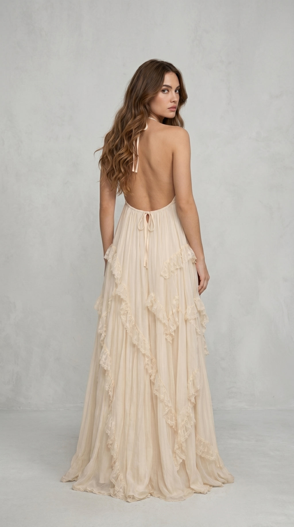 FLOWING OPEN BACK DRESS
