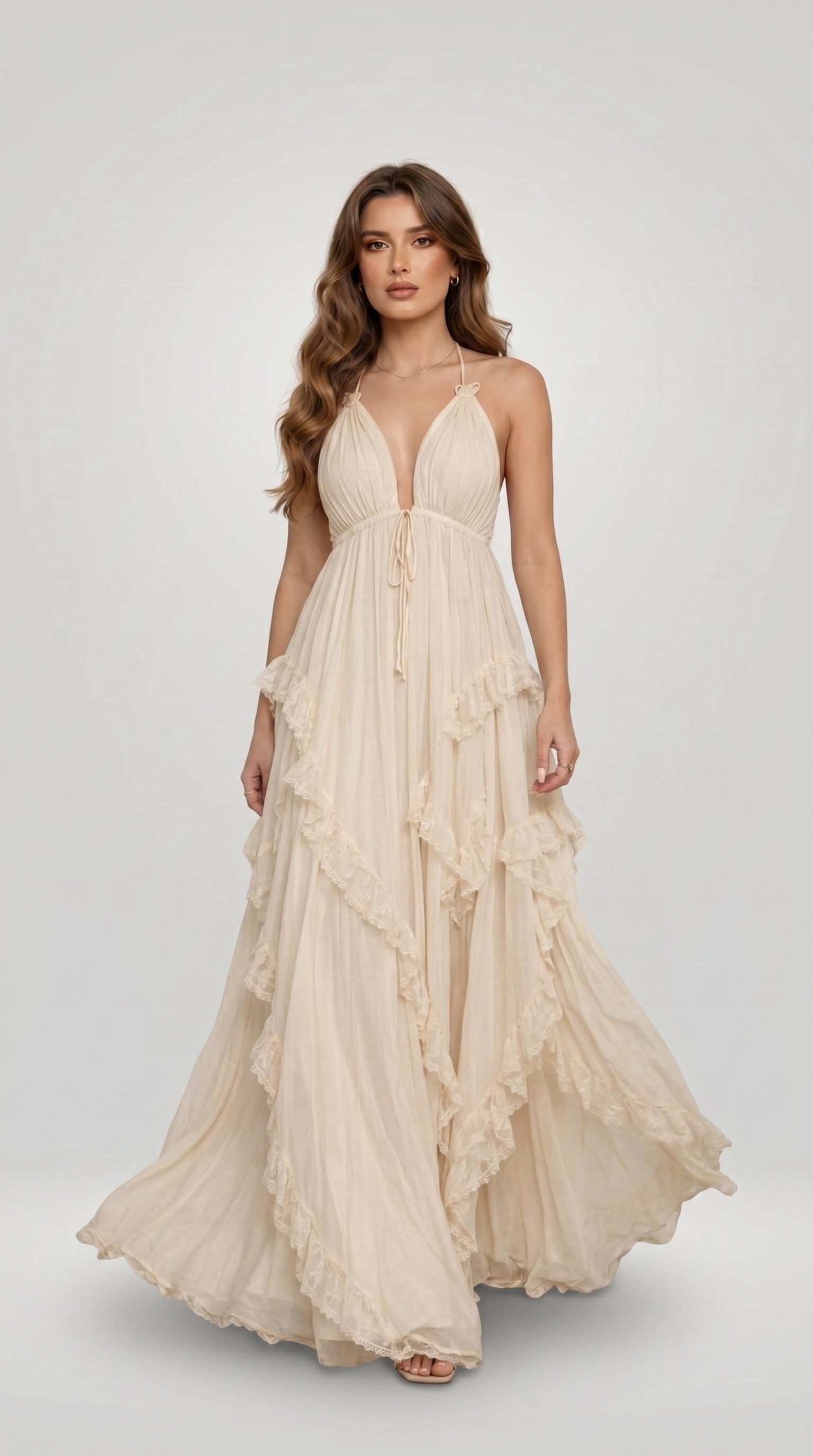 FLOWING OPEN BACK DRESS
