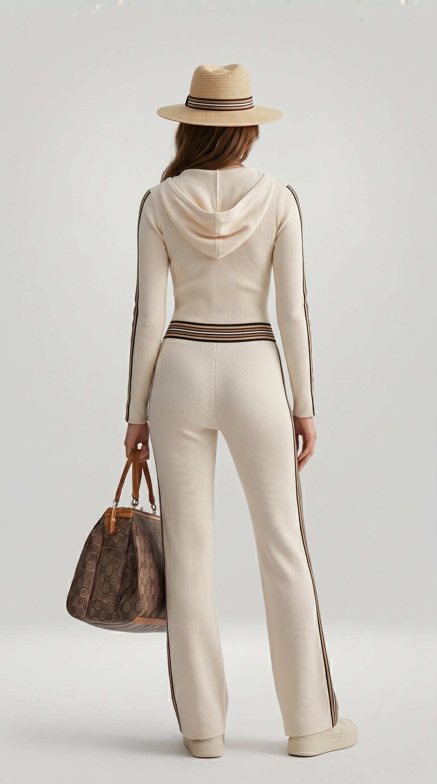 RIBBED HOODED JUMPSUIT