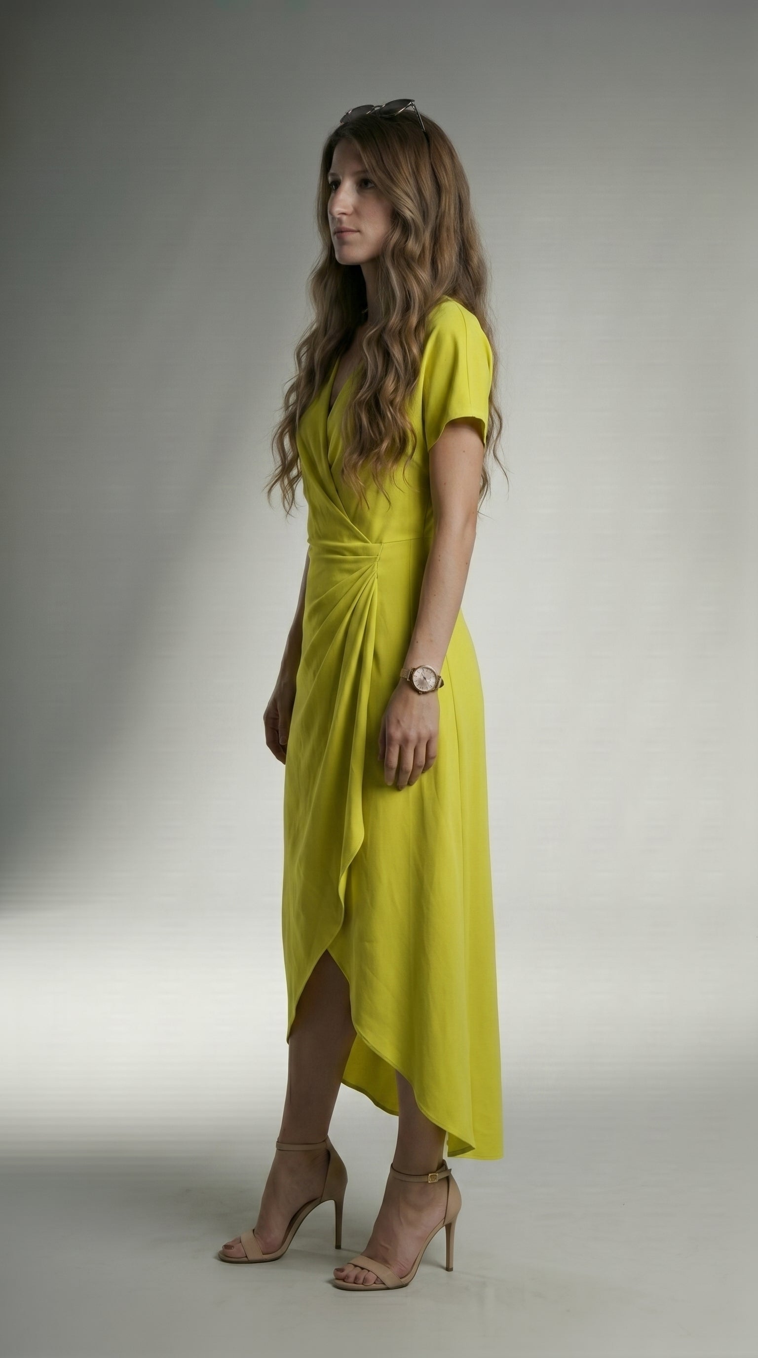 FLOWING ASYMMETRIC MIDI DRESS