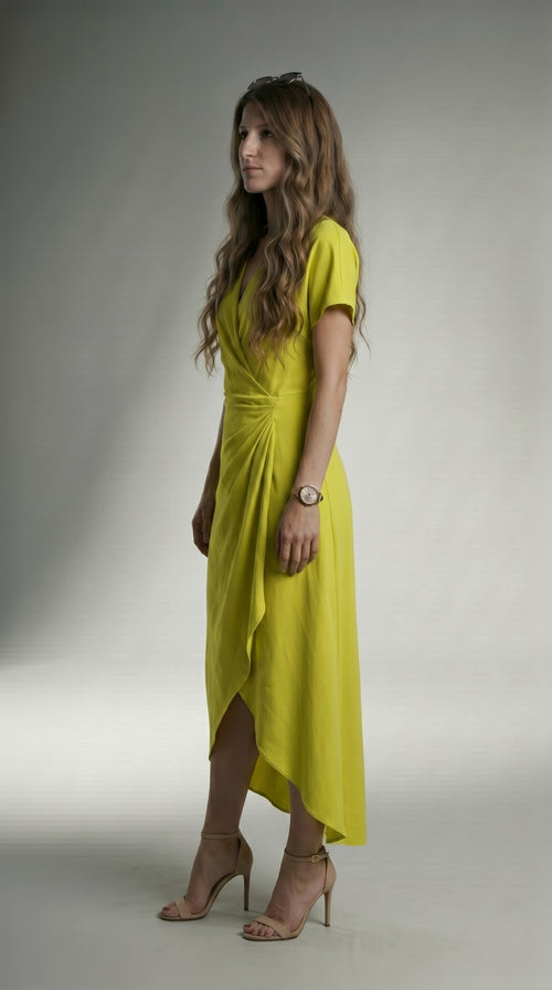 FLOWING ASYMMETRIC MIDI DRESS