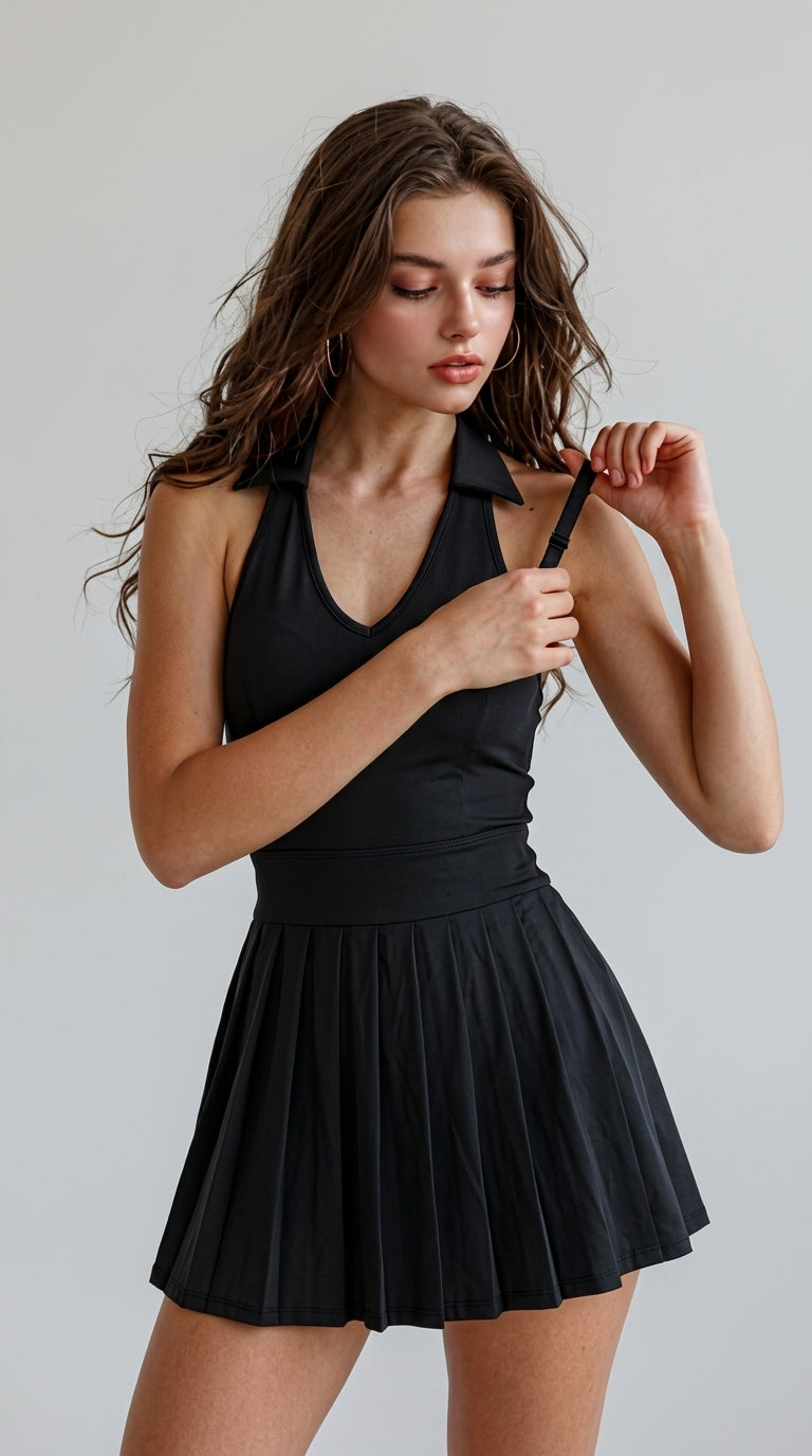 V-NECK TENNIS YOGA DRESS