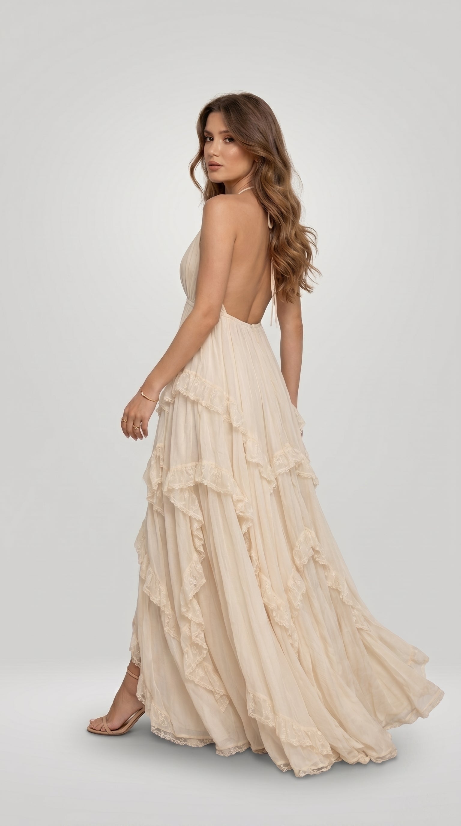 FLOWING OPEN BACK DRESS